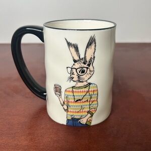 Stylish Black and White hipster Rabbit Mug